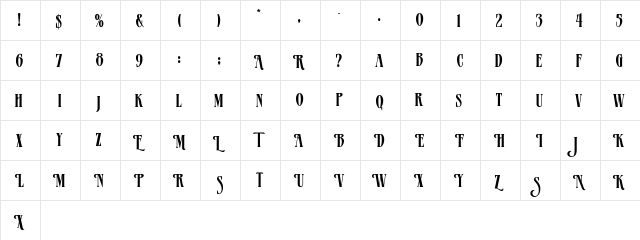 MazamaPlain Regular  glyph index