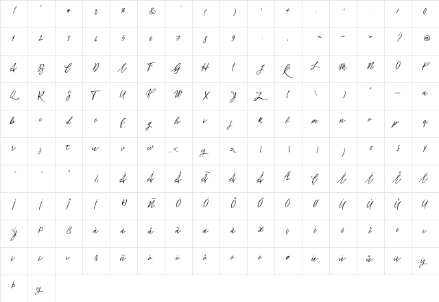 Flowers power Regular  glyph index