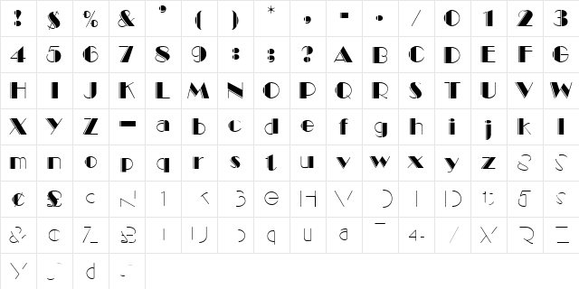 Black Tie Engraved Display SSi Regular  glyph index