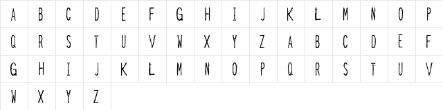 dubbed Regular  glyph index