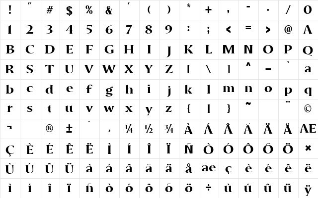 okemo Regular  glyph index