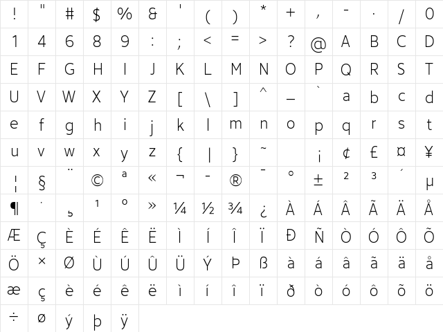 Avancement 2020 Light  glyph index