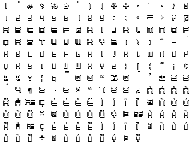 Karnivore Tecca Regular  glyph index