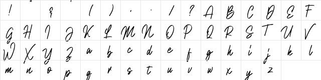 Natalia Rosaline Demo Regular  glyph index