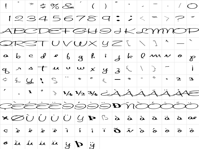 DoorKeeper41 Regular  glyph index