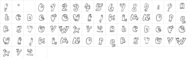 Slumper Regular  glyph index