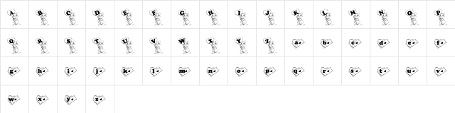 KGVMICE Regular  glyph index