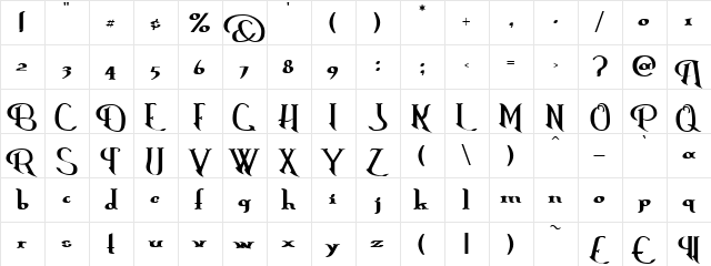 Erasmus Normal  glyph index