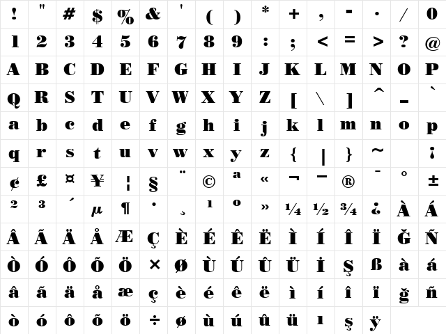 00536 Regular  glyph index