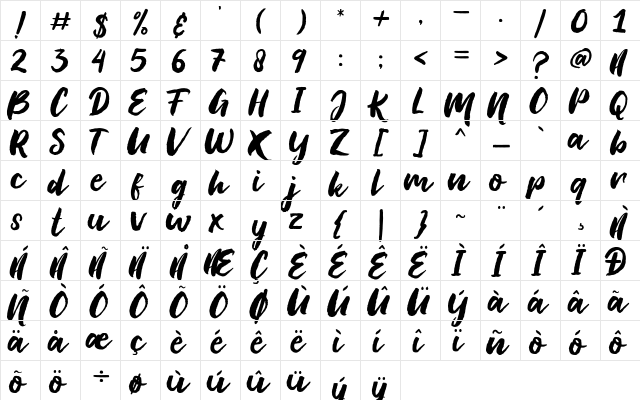 Chain Breaker Regular  glyph index