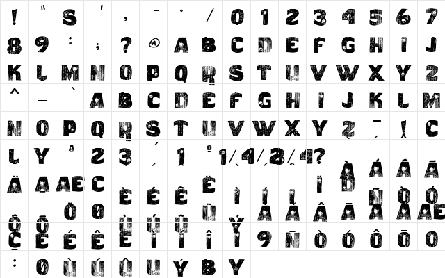 vtks caveirada Regular  glyph index