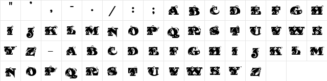 FantasticMF Initials  glyph index