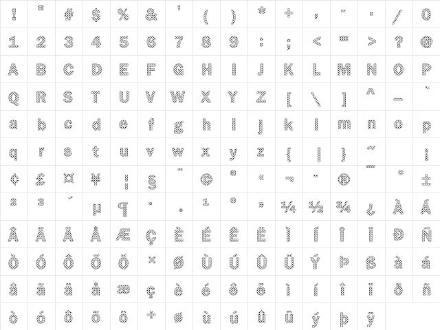 Franklin08 Becker Regular  glyph index
