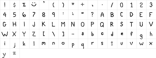 2Peas Stamped Out Regular  glyph index
