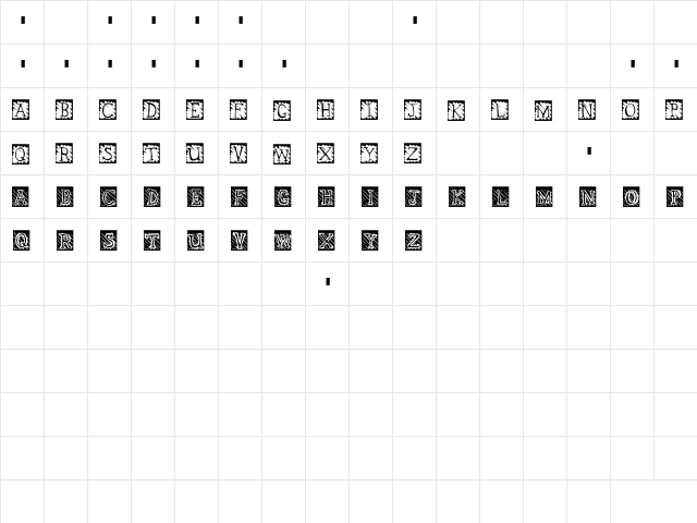 Afrika Phunny Phauna Demo Regular  glyph index