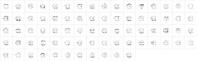 Puzzle Pieces Outlined Regular  glyph index