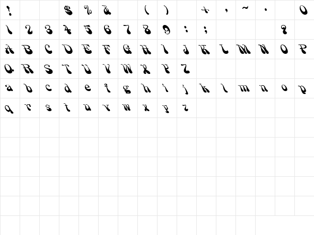 Pigs 4 Regular  glyph index