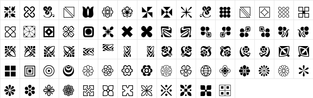 Linotype Decoration Pi 2  glyph index