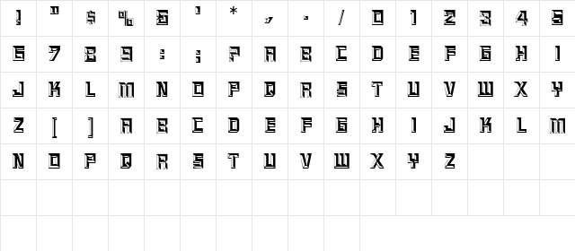 Pilgrim Normal  glyph index