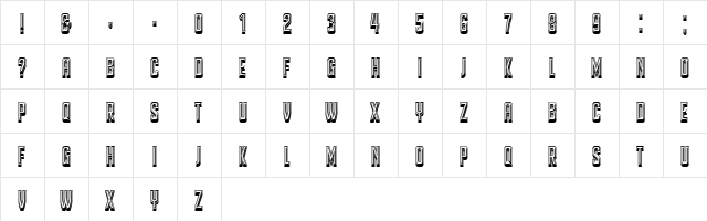 Debtor Regular  glyph index