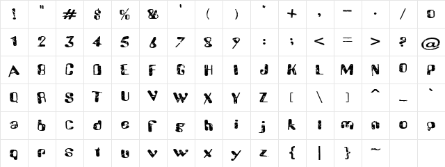 CK Submarine Races Regular  glyph index