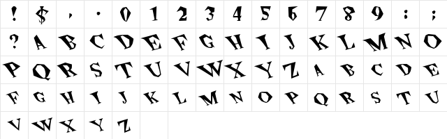 SpunkExtended Regular  glyph index
