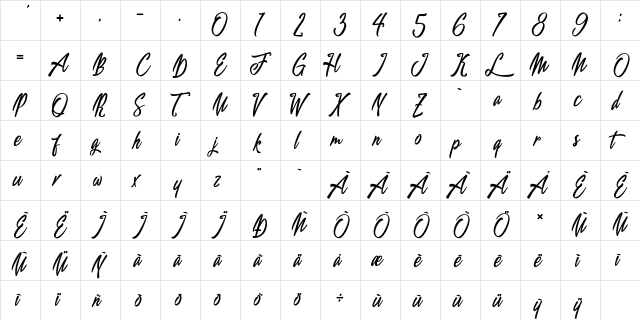 Generation September Regular  glyph index