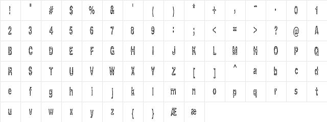 Acid Reflux (BRK) Regular  glyph index