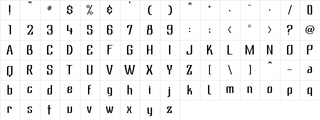 Subatonik Regular  glyph index