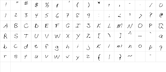 Stephen Regular  glyph index