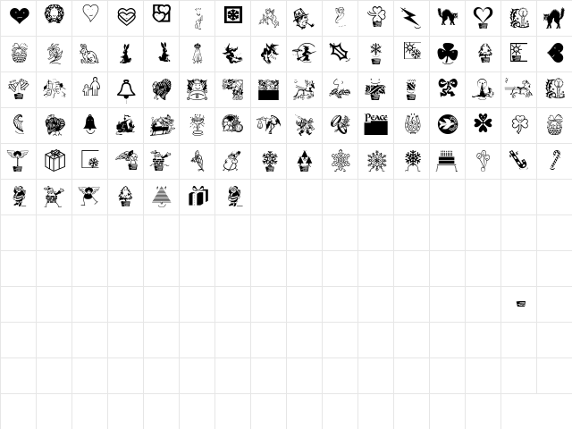OldFriends Regular  glyph index