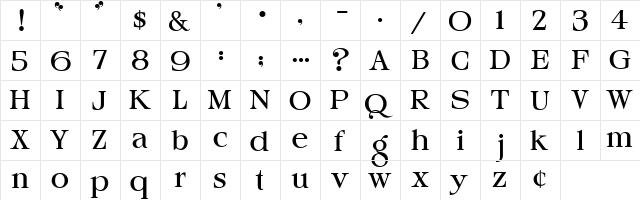 4 Tenor DNA Regular  glyph index