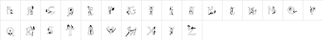ErotiCapsOutline Regular  glyph index