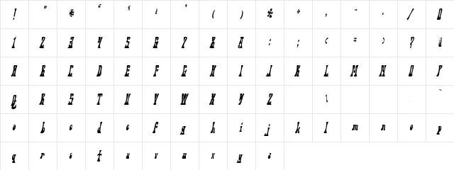 Chicky Hand Regular  glyph index