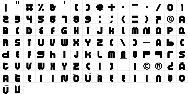 BASELREMATED  Bold Regular  glyph index