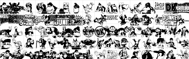 Donkey Kong World Regular  glyph index