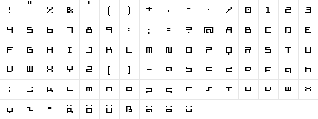 supersimple regular  glyph index