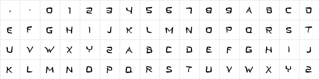 Twist Star Type Regular  glyph index