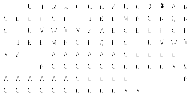 Right Hand Regular Dash Regular  glyph index