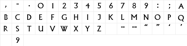 FuriosoTitling Regular  glyph index