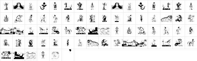 MythologicBats Regular  glyph index