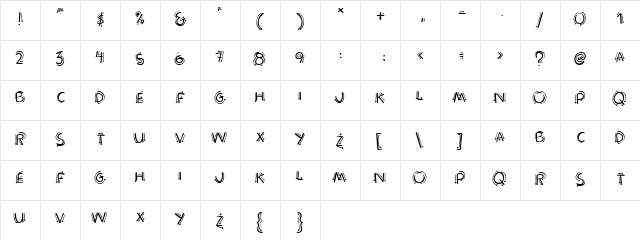 Operating instructions Regular  glyph index