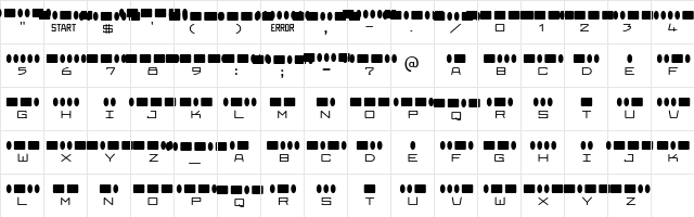 Radios in Motion Regular  glyph index