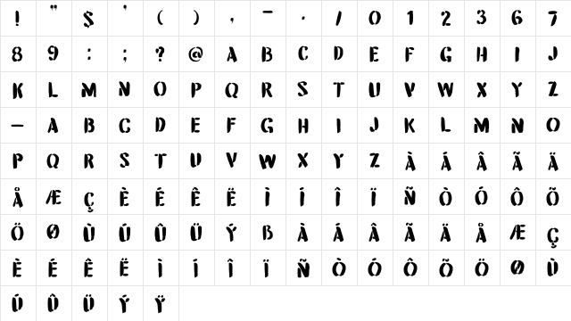 DK Attention Seeker Regular  glyph index