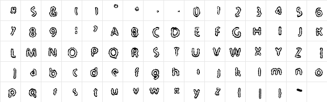 serated Regular  glyph index