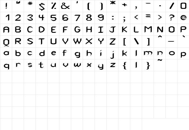 VenomExtended Regular  glyph index
