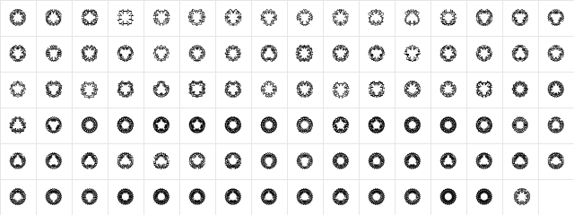 Ovulution II Ovum Regular  glyph index
