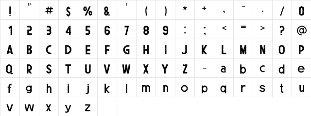 Future 2097 Eroded Regular  glyph index