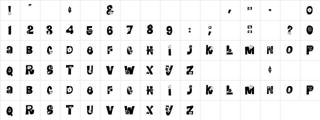 Arrow Head Regular  glyph index