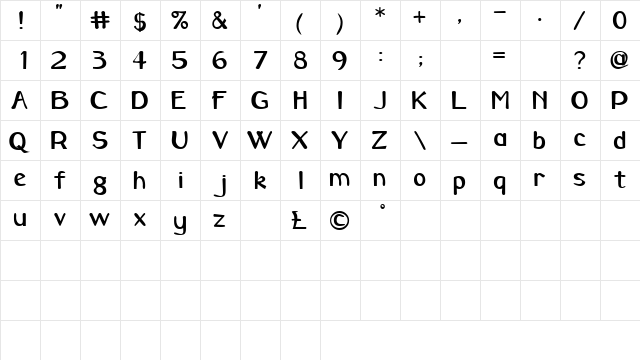 DoronSSK Regular  glyph index